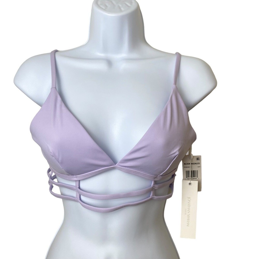 Jonathan Simkhai Eunice Strappy Lupine Solid Bikini Top size M